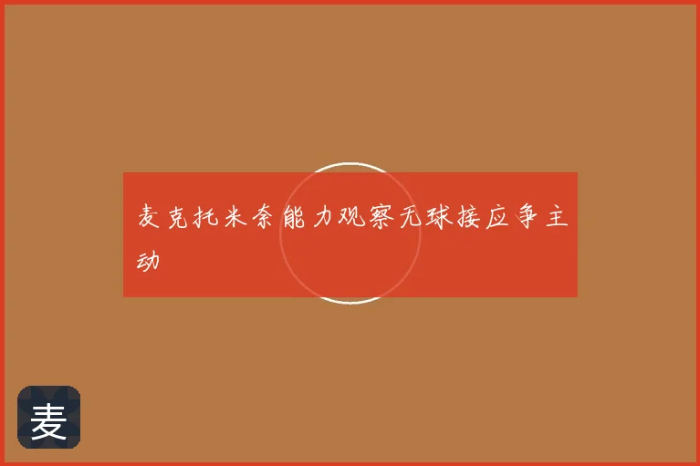 麦克托米奈能力观察无球接应争主动